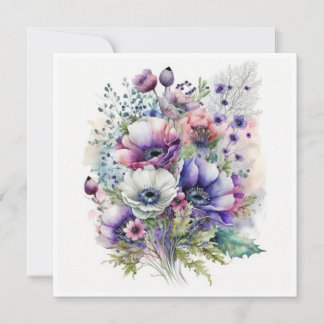 Tarjeta de felicitaciones para Bouquet Anemone