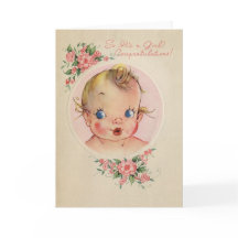 Tarjeta de felicitaciones para Chicas de Recién na