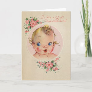 Tarjeta de felicitaciones para Chicas de Recién na