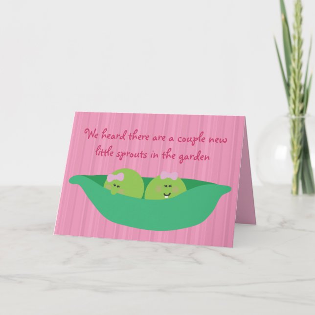 Tarjeta de felicitaciones para Chicas de Recién na (Anverso)