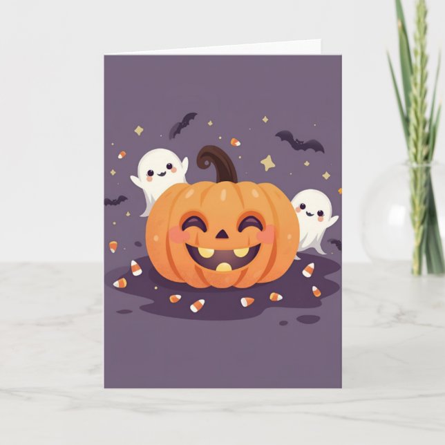 Tarjeta de Felicitaciones para Fiesta de Halloween (Anverso)