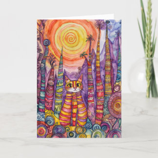 Tarjeta de Felicitaciones para Gato 'Me Siento Bie