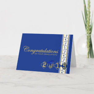 Tarjeta de felicitaciones para graduación Blue & G