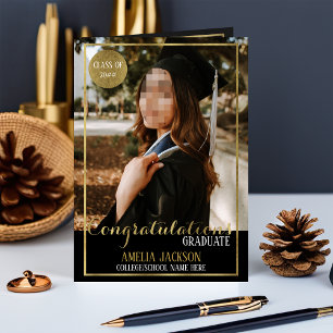 Tarjeta de felicitaciones para graduación de Black