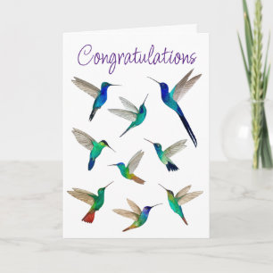 Tarjeta de felicitaciones para Hummingbirds Tropic