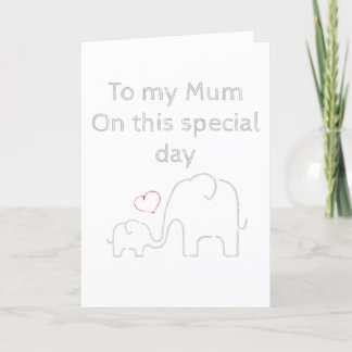 Tarjeta de felicitaciones para mamá elefante