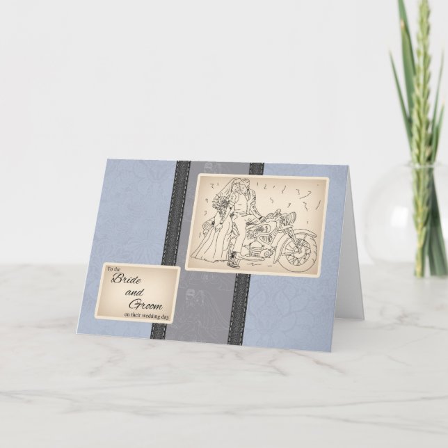 Tarjeta De Felicitaciones Para Motociclismo Bride  (Anverso)