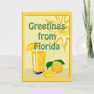 Tarjeta de felicitaciones para Naranjas y sol de F