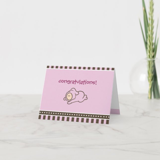 Tarjeta de felicitaciones para nueva bebé (Anverso)