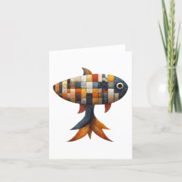 Tarjeta de felicitaciones para peces en mosaico