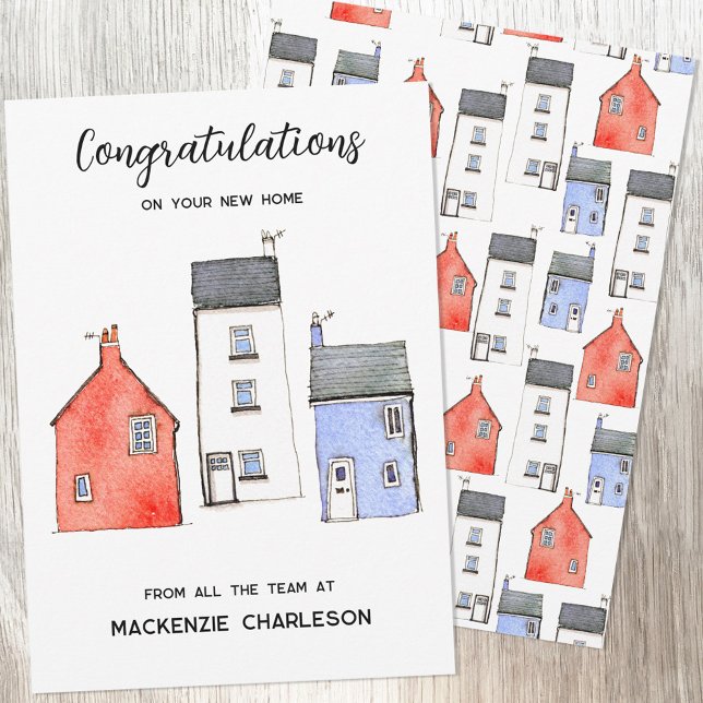 Tarjeta de felicitaciones para propiedades inmobil (Congratulations on your new home custom real estate letting agent housewarming card)
