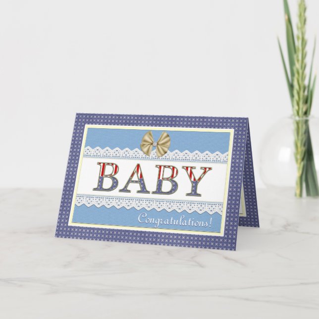 Tarjeta de felicitaciones patrióticas de Baby Boy (Anverso)