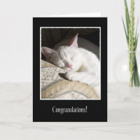 Tarjeta de felicitaciones por adopción de gatos