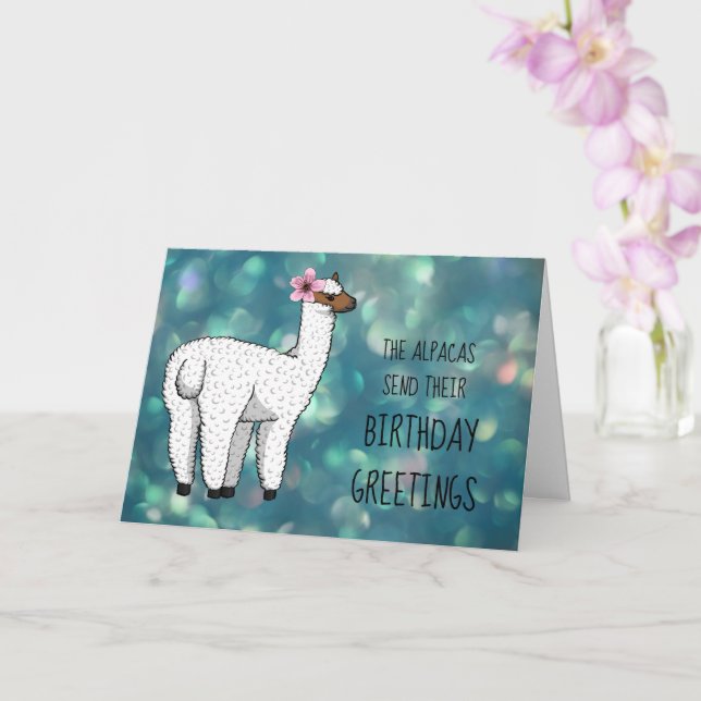 Tarjeta de felicitaciones por cumpleaños de Alpaca (Orquídea)