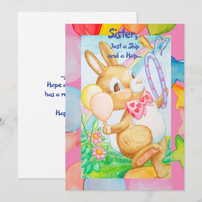 Tarjeta de felicitaciones por cumpleaños de una he (Anverso / Reverso)