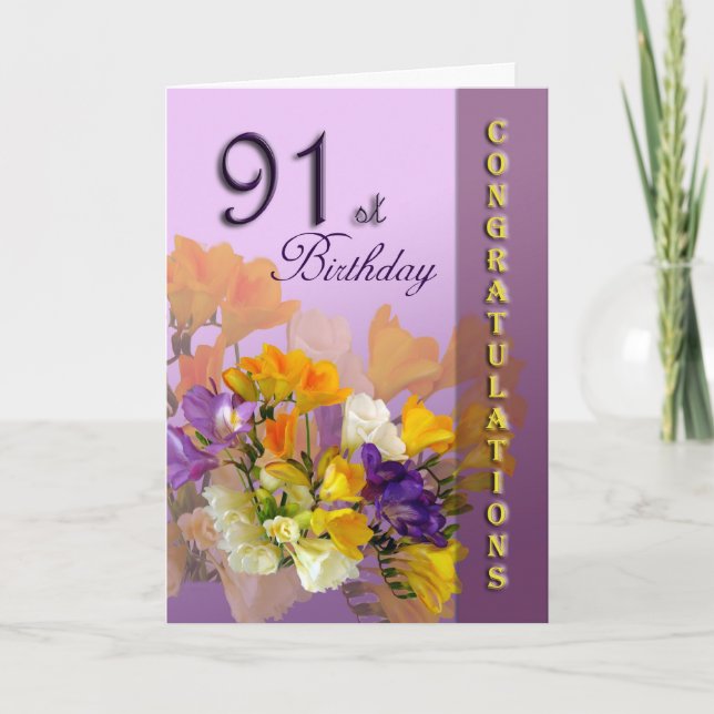 Tarjeta de felicitaciones por cumpleaños número 91 (Anverso)
