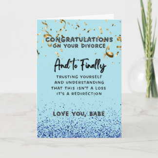 Tarjeta de felicitaciones por divorcio - Confiar e