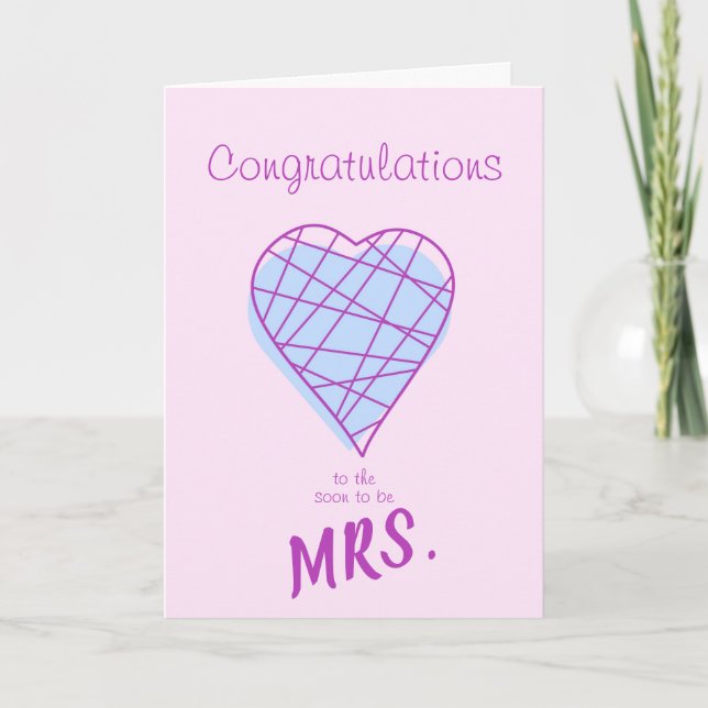 Tarjeta de felicitaciones por ducha de novia (Anverso)