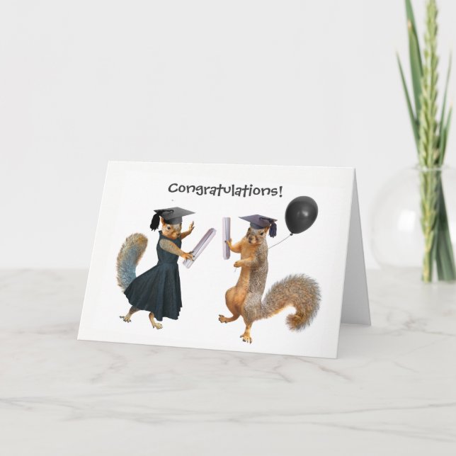 Tarjeta de felicitaciones por graduación de ardill (Anverso)