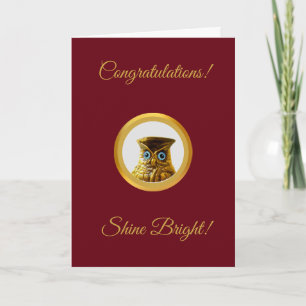Tarjeta de Felicitaciones por Graduación de Búho