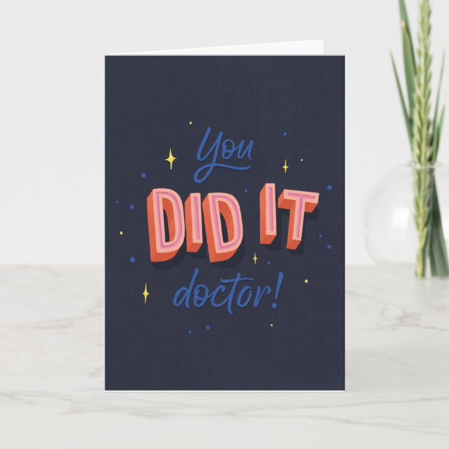 Tarjeta de felicitaciones por graduación de médico (Anverso)