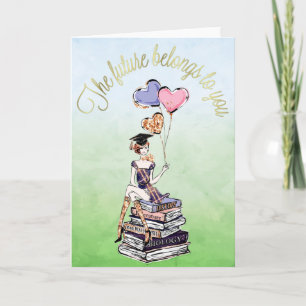 Tarjeta de felicitaciones por graduación para chic