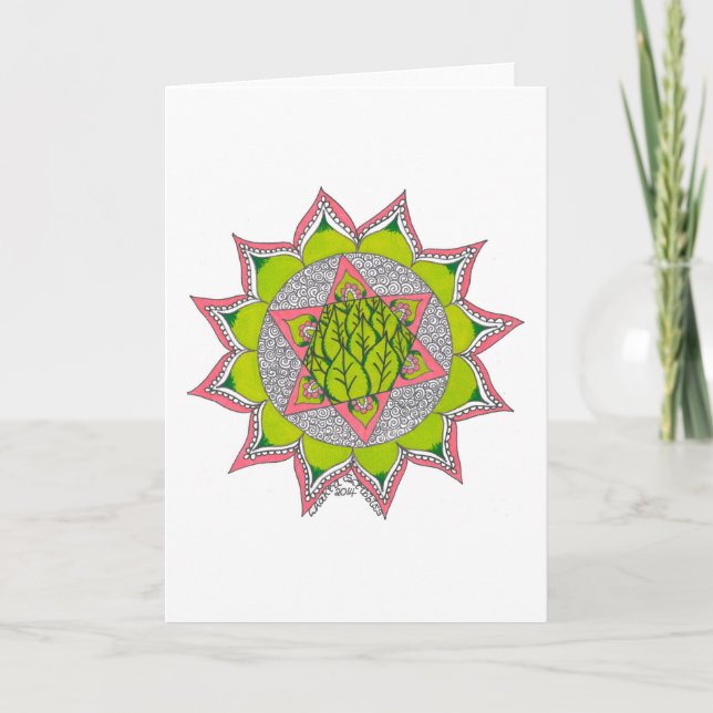 tarjeta de felicitaciones que ofrece el chakra del (Anverso)