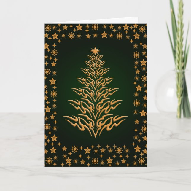 Tarjeta de felicitaciones Starry Stylish Christmas (Anverso)