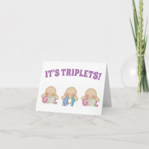 Tarjeta de felicitaciones - Trillizos dos dos Chic
