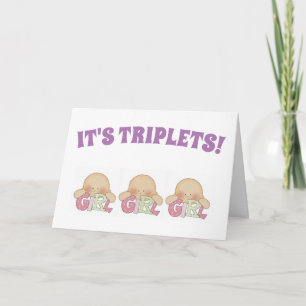 Tarjeta de felicitaciones - Trillizos Tres Chicas