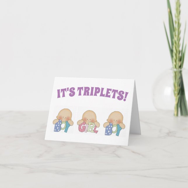 Tarjeta de felicitaciones - Triplets One Chica Two (Anverso)