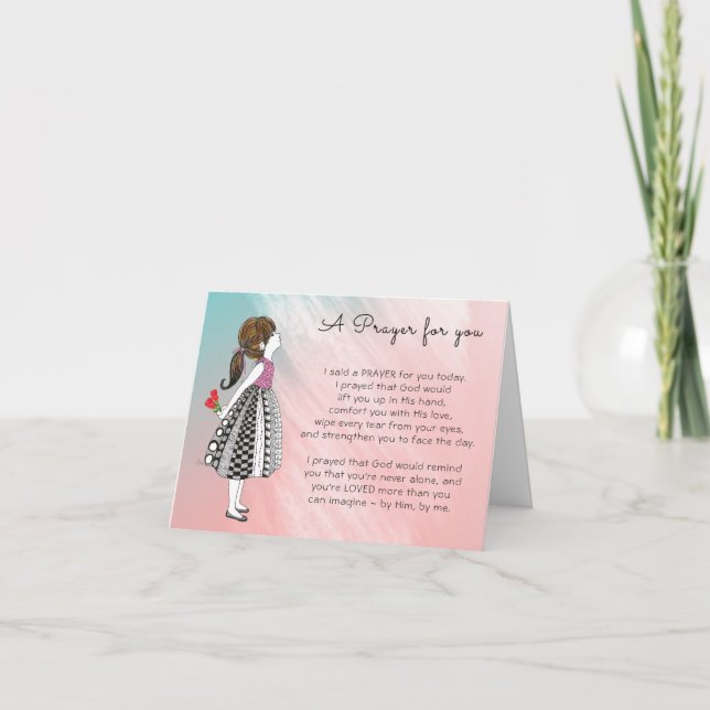 Tarjeta de Felicitaciones Una Oración Inspiradora  (Anverso)