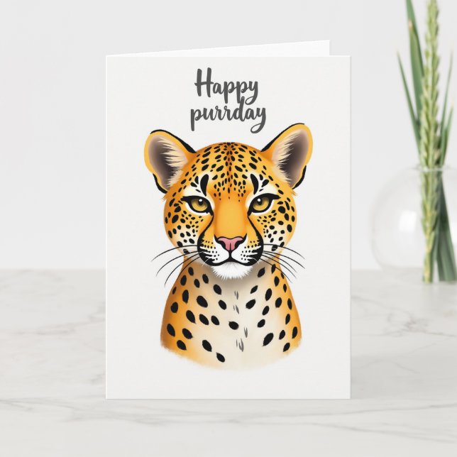 Tarjeta de Felino Manchado Alegre (Anverso)