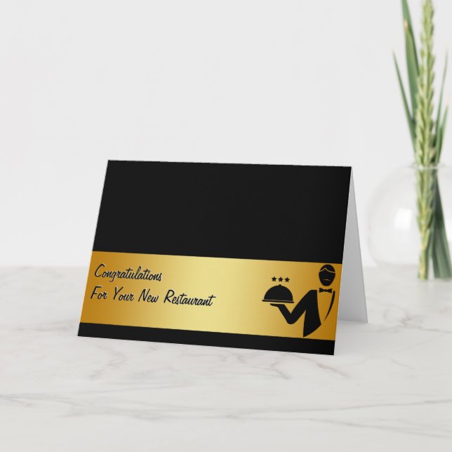 Tarjeta de Felitación para Nuevo Negocio de Restau (Anverso)