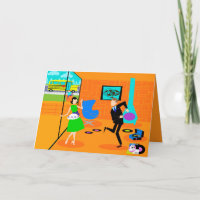 Tarjeta de Felitaciones para Padres Retro