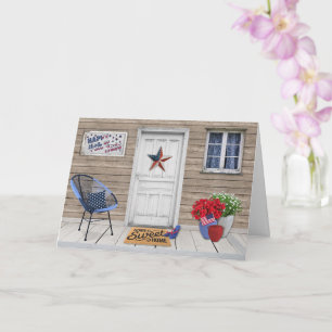 TARJETA DE FELIZ 4 DE JULIO EN BLANCO POR DENTRO
