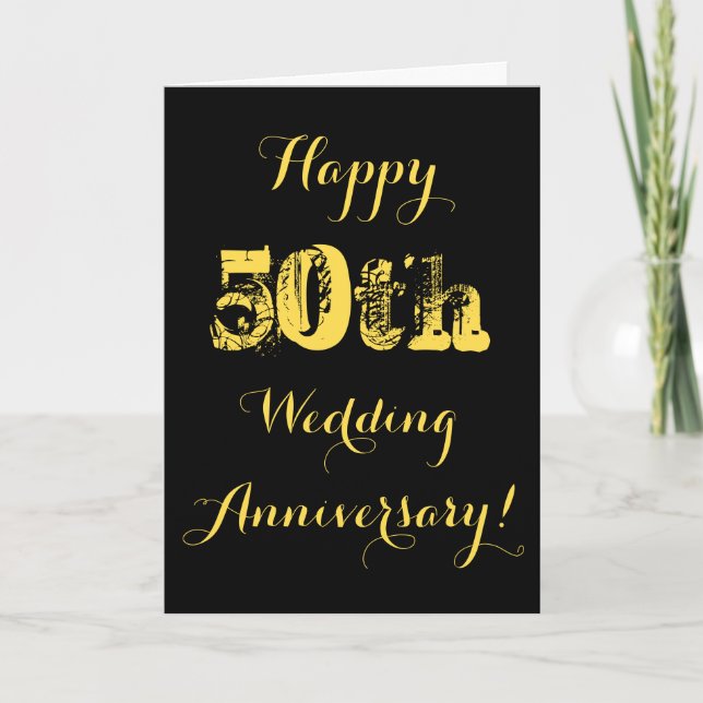 Tarjeta de Feliz 50 Aniversario de Bodas (Anverso)