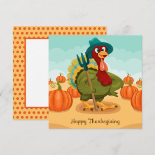 Tarjeta de Feliz Acción de Gracias de Otoño Pavo