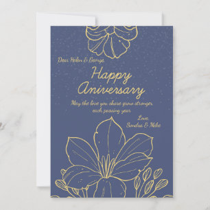 Tarjeta de Feliz Aniversario Azul