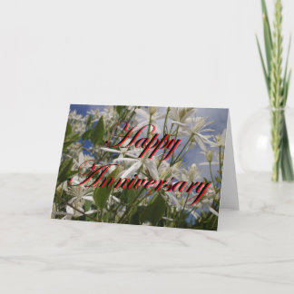 Tarjeta de Feliz Aniversario con Flores