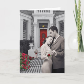 Tarjeta de Feliz Aniversario de Abrazo Romántico
