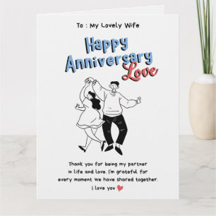 Tarjeta de Feliz Aniversario de Amor para Esposa