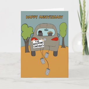 Tarjeta de Feliz Aniversario de Coche de Dibujos A