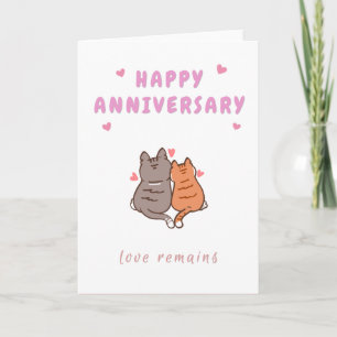 Tarjeta de Feliz Aniversario Gato Enamorado