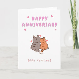 Tarjeta de Feliz Aniversario Gato Enamorado