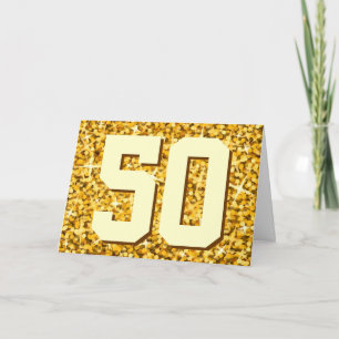 Tarjeta de 'Feliz Aniversario' Glitz "Gold" '50'