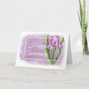 Tarjeta de Feliz Aniversario - Iris Púrpura d1