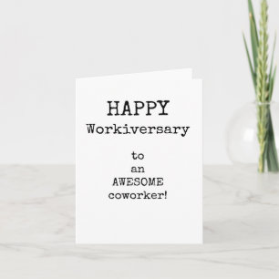 Tarjeta de Feliz Aniversario Laboral, Simple, Escr