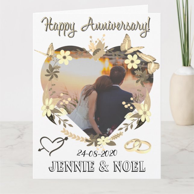 Tarjeta de Feliz Aniversario Personalizada Con Fot (Anverso)