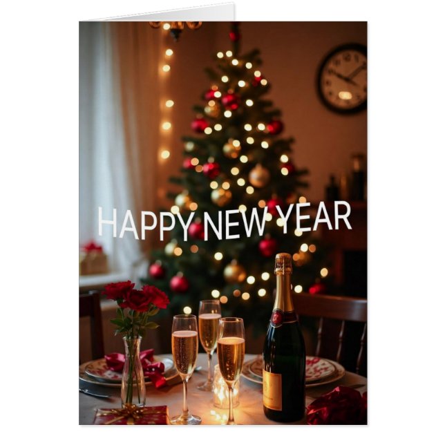 Tarjeta de Feliz Año Nuevo (Frente)